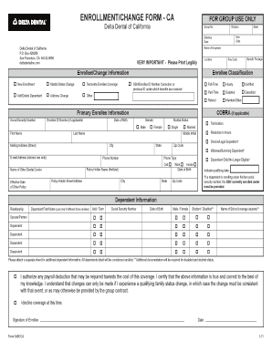 Delta Dental of California Enrollment Form