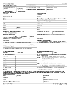 Federal Assistance Application Form