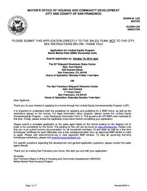 San Francisco Limited Equity Housing Program Application
