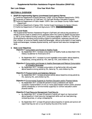 SNAP-Ed One-Year Work Plan Template - HEAL-SLO