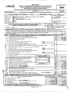 IRS Form 990-EZ 2009