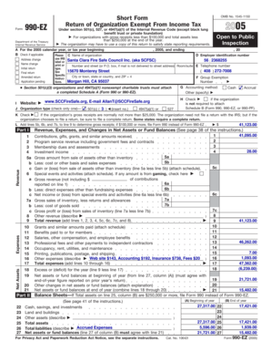 Form 990-EZ Tax Return for Exempt Organizations