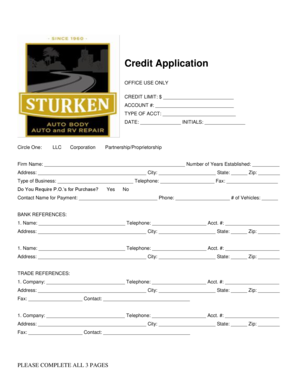 Credit Application Form