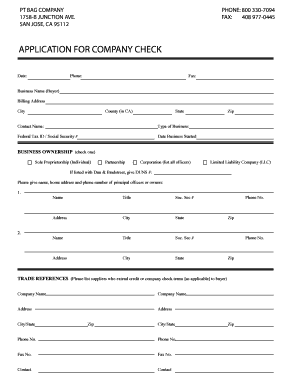 California Company Check Application
