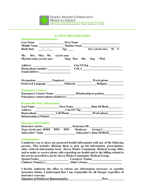 Patient Registration Form