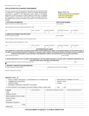 California Changed Assessment Application