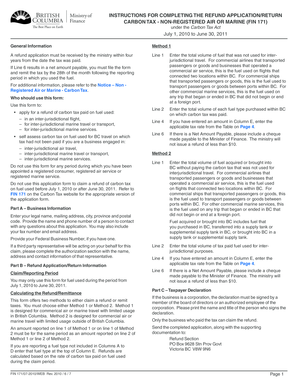 Carbon Tax Refund Application Form