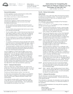 Application for Refund of Motor Fuel Tax