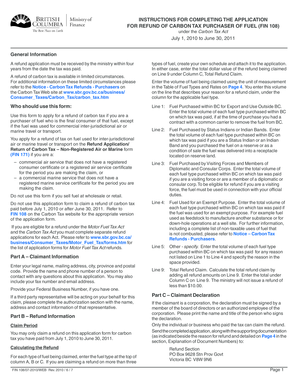 Application for Refund of Carbon Tax