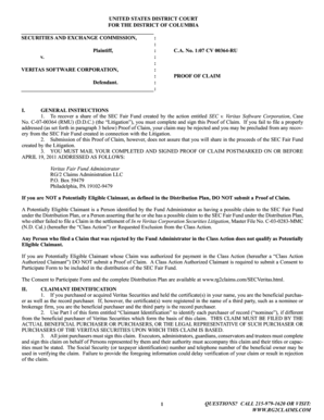 SEC Fair Fund Proof of Claim
