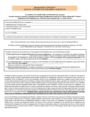 Journal Contributor Copyright Transfer Agreement