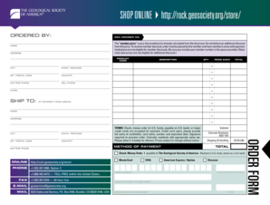 Geological Society of America Order Form