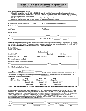 Ranger GPS Cellular Activation Application