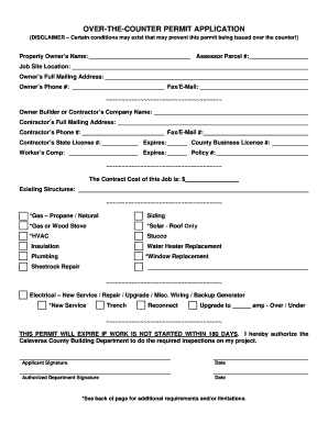 Over-the-Counter Permit Application