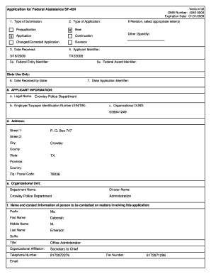 SF-424 Application for Federal Assistance