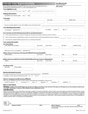 Colorado Voter Registration Form