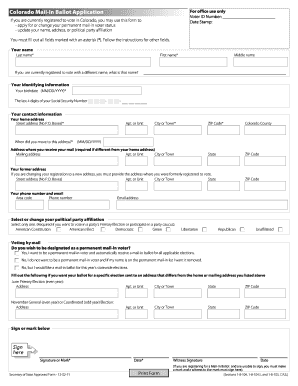 Colorado Mail-In Ballot Application
