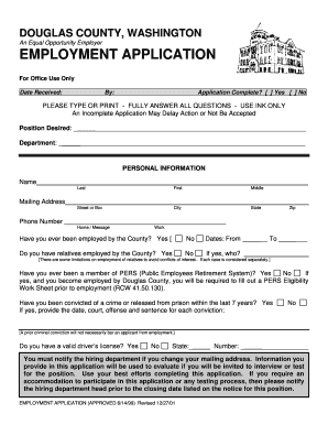 Douglas County Employment Application