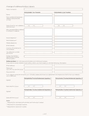 Change of Address Form