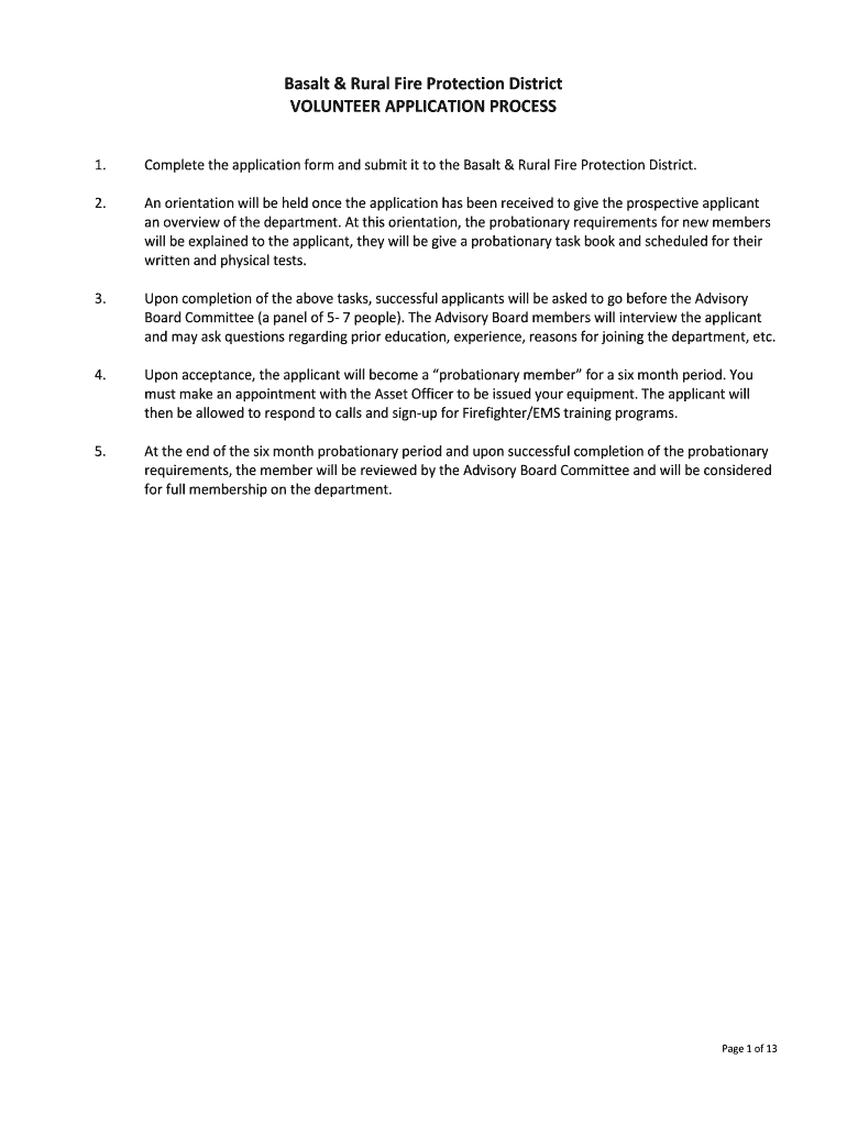 Fillable Online basaltfire Basalt & Rural Fire Protection District Fax