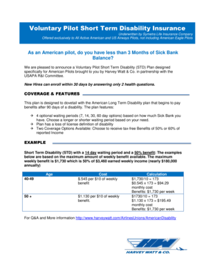 Voluntary Pilot Short Term Disability Insurance Application