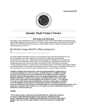 Identity Theft Victim’s Packet