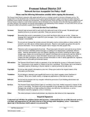 Fremont School District Staff Acceptable Use Policy