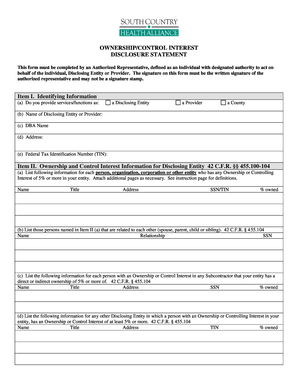 Ownership Control Interest Disclosure Statement