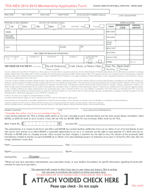 Tennessee Education Association Membership Application Form