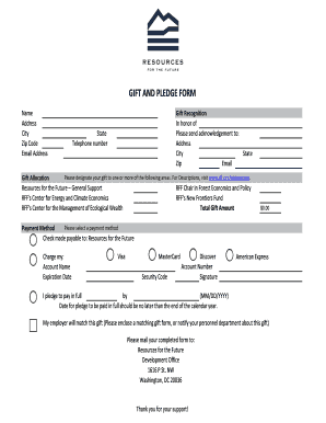 Gift and Pledge Form