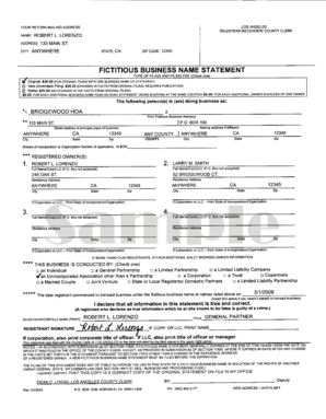 California Fictitious Business Name Statement