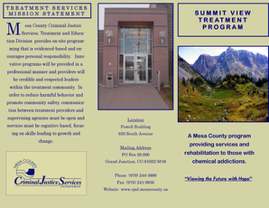 Mesa County Treatment Services Mission Statement