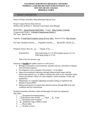 Federal Lands Recreation Enhancement Act Proposal Form
