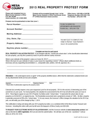 Colorado Real Property Valuation Protest Form