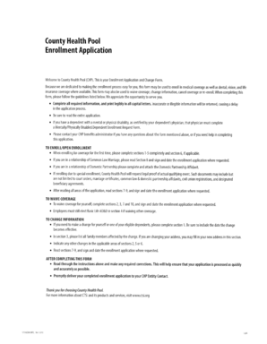 County Health Pool Enrollment Application