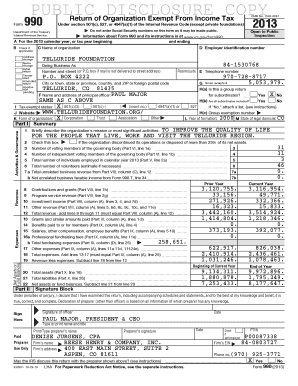 Form 990 Return of Organization Exempt From Income Tax