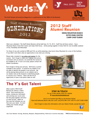 Security deposit receipt pdf - 2012 Staff Alumni Reunion The Y's Got Talent - YMCA of the Rockies - ymcarockies