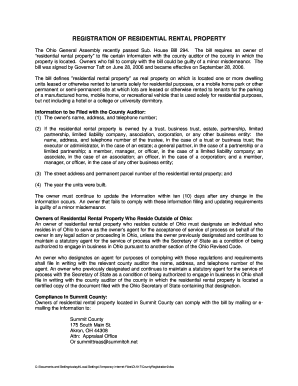 Ohio Residential Rental Property Registration Form