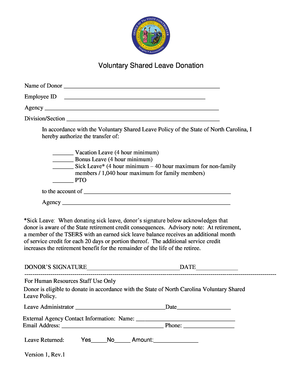 Voluntary Shared Leave Donation Form