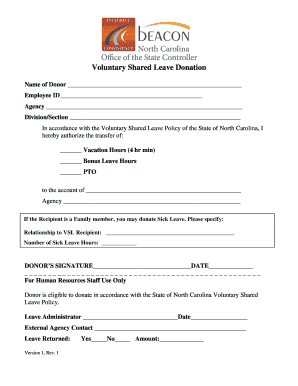 Voluntary Shared Leave Donation Form