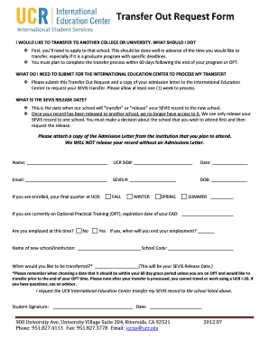 Transfer Out Request Form