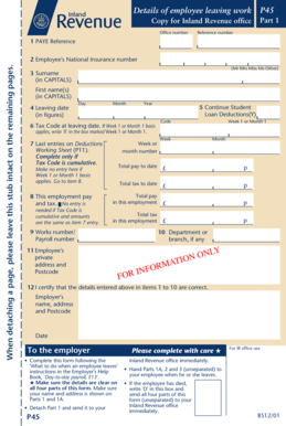 UK P45 Form