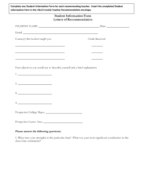 Student Information Form