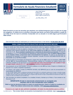 Formulario de Ayuda Financiera Estudiantil