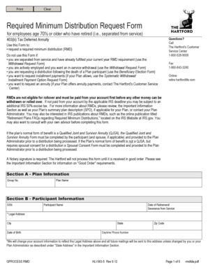 Required Minimum Distribution Request Form