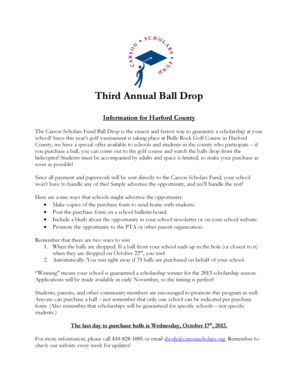 Carson Scholars Fund Ball Drop Registration Form