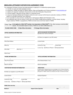 Middlesex Appraiser Participation Agreement