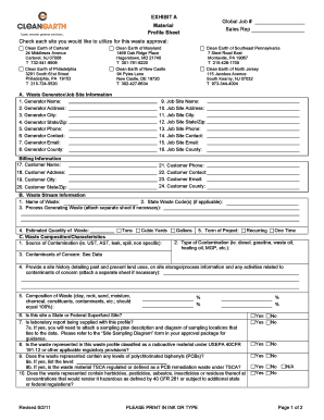 Clean Earth Waste Approval Form
