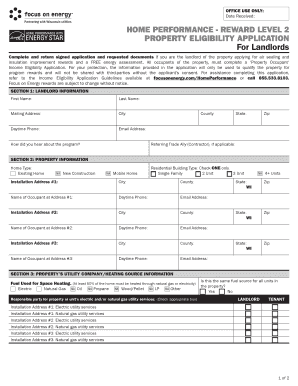 Home Performance Reward Level 2 Property Eligibility Application