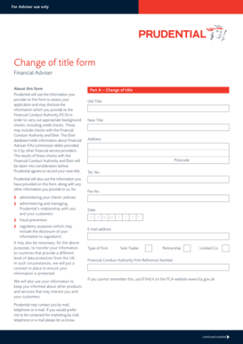Prudential Financial Adviser Title Change Form